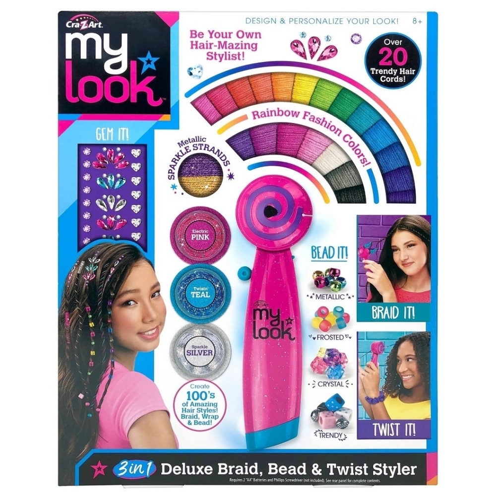 Cra-Z-Art My Look 3-in-1 Deluxe Braid, Bead & Twist Styler - Pink